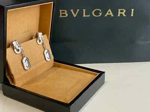 18ct Gold Earrings Bvlgari Parentesi 18 carat Bulgari Dangle 18K 750 GIFT Item - Picture 1 of 22