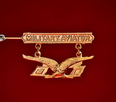 WWI AIR SERVICE, 1913 MILITARY AVIATOR BADGE INSIGNIA, QUALITY RESTRIKE 1 7/8"w - Image 1 of 4