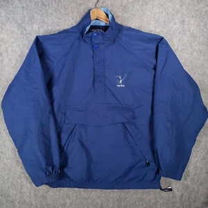 Nautica Jacket Mens Large Blue Spell Out Golf Logo Windbreaker Rain Coat Top - Picture 1 of 16