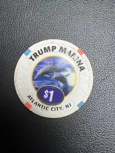 Trump Marina $1 Casino Gaming Chip Atlantic City NJ - Picture 1 of 2