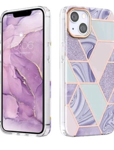 Custodia Mateprox Marble iPhone 14 6.1 viola marmo - Foto 1 di 2