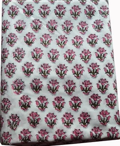 P_267 Indian Handmade Hand Block Print Running Cotton Voile Fabric 10 Yard - Picture 1 of 5
