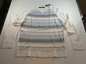 Perry Ellis Sweater Men's Size Medium Pullover Crew Neck Long Sleeve Striped - Picture 1 of 7