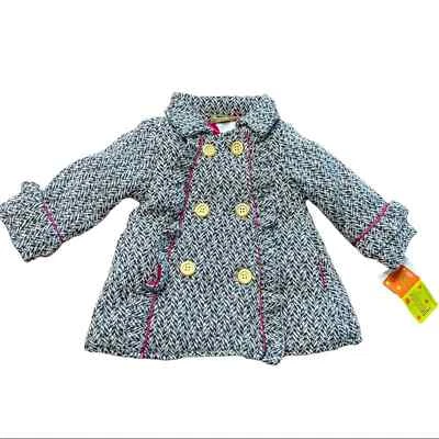 Abrigo Penelope Mack Niñas Doble Pecho Mezcla Lana Talla 2T Foto 1 de 4