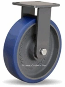 R-WH-8SPB 8" x 2" Hamilton Rigid Plate Caster, Polysoft on Cast Iron Wheel - Picture 1 of 2