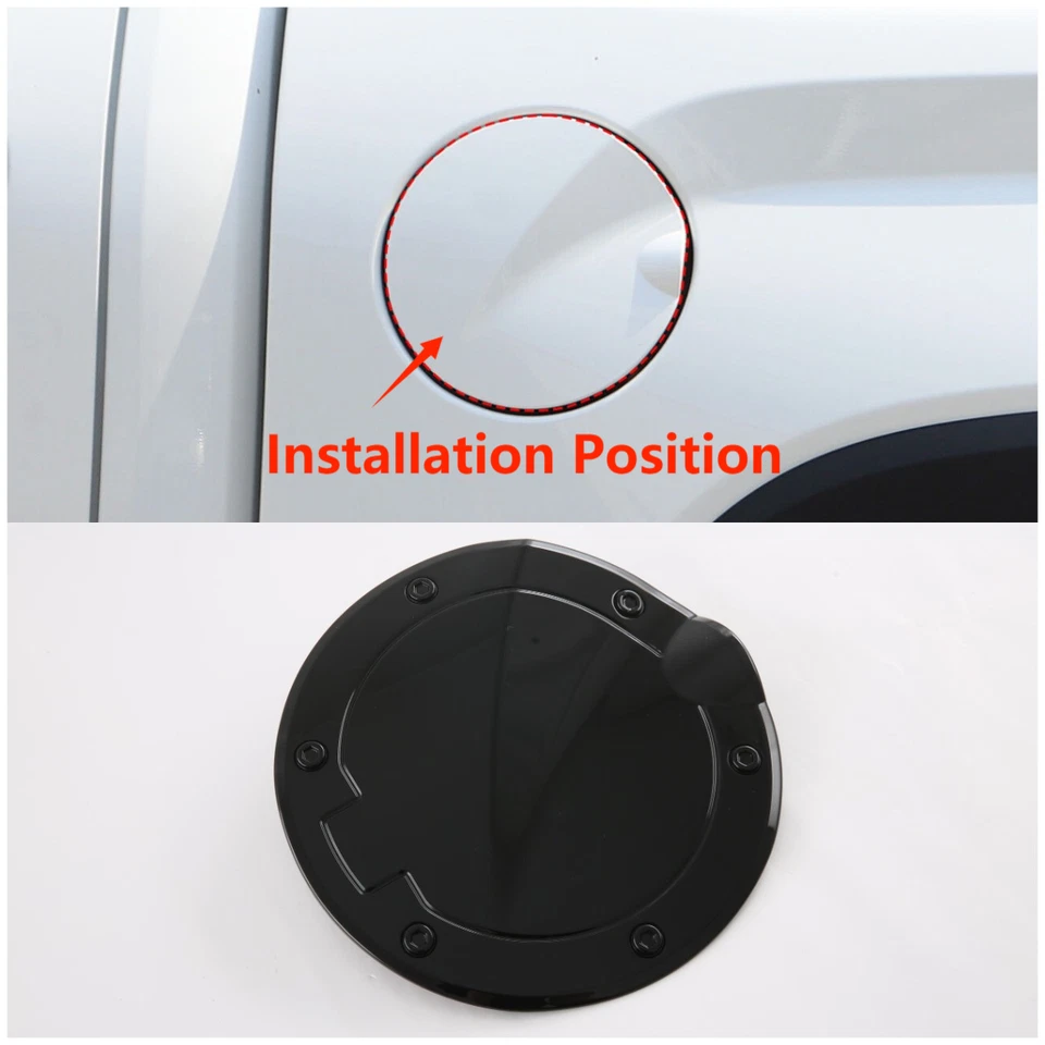Fuel Oil Tank Cap Gas Lid Glossy Black Cover Trim For 2022-2023 Toyota Tundra - Image 1 of 3
