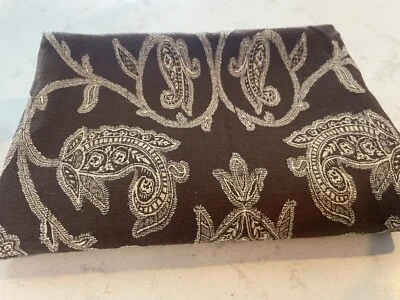 Cachecol Pottery Barn TableCloth 40x60 marrom paisley boho chique luxo mistura de lã - Imagem 1 de 4