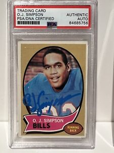 O.J. SIMPSON 1970 Topps RC Rookie Buffalo Bills Signed Auto Autographed PSA/DNA