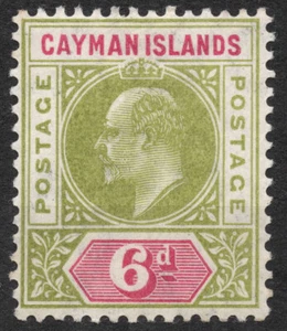 Sg: KY 14 Mi:KY 14 1907 6 Penny Britannici (vecchi) CAYMAN ISLANDS Re Edoardo VII MNH - Foto 1 di 1
