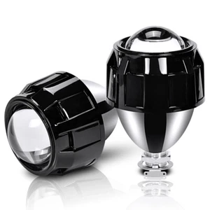 2X 2.5'' Bi-xenon HID Projector Lens Headlight H1 Bulb w/Shroud H4 H7 Retrofit - Picture 1 of 11