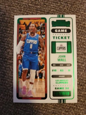 2022-23 Panini Contenders - John Wall #71 Green Foil Game Ticket ~ LA Clippers - Image 1 of 2