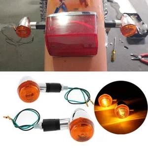 2x Bullet Motorcycle Turn Signals Amber Light For Harley Sportster XL1200 XL883N - Picture 1 of 12