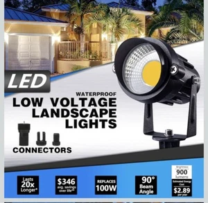 15 Pack Low Voltage Landscape Lights LED 12W connectors AC/DC 12V-24V Pathway - Picture 1 of 12