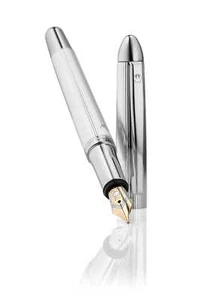 Waldmann Pocket Füllfederhalter Sterling Silver 925 Linien Design + Bonuspack - Bild 1 von 16