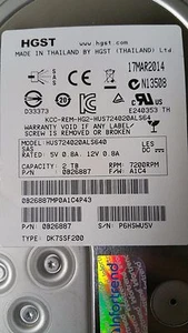 HGST 2TB Ultrastar SAS 7200 RPM 64MB 3.5In 6Gb/S Enterprise Hard Drive 0B26887 - Picture 1 of 1