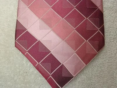 MURANO 全新无标签男式粉红色条纹图案领带 59 英寸 X 4 — 第 1/4 张图片