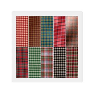 HOMESPUN Jelly Roll - (20) 2 1/2" Strips, RED GREEN BROWN 100% Cotton Fabric - Image 1 of 4