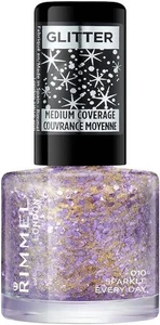Rimmel London Glitter Nail Polish Top Coat 010 Sparkle Every Day - Picture 1 of 1