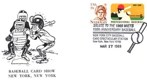 US EVENT SPECIAL PICTORIAL POSTMARK SALUTE TO THE 1969 METS BASEBALL N.Y.C. 1989 - Picture 1 of 2