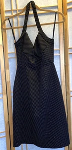 My Michelle Halter Dress Sz 3 Black Polka Dot Retro Pinup Sweetheart 90s Y2K - Picture 1 of 11