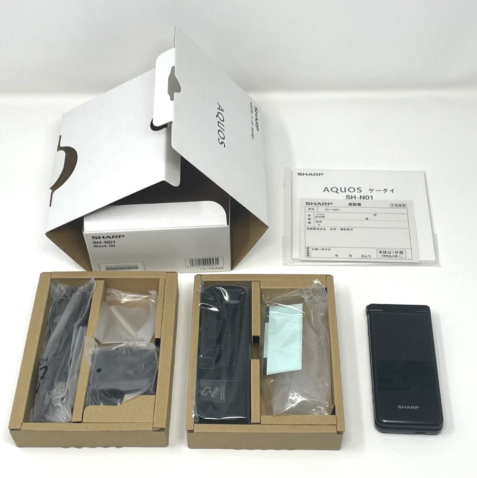 SHARP AQUOS KEITAI SH-N01 Black Flip Phone SIM Free Sbloccato Android... - Immagine 1 di 4