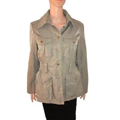 Chaqueta de safari para mujer Jill talla S verde utilitaria militar carrera informal Foto 1 de 4