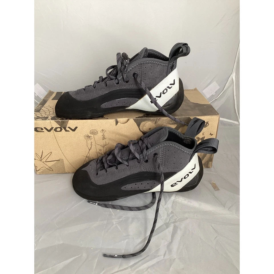 Sapatos de Escalada Unissex Evolv Yosemite Bum LV Cinza/Preto - Tamanho 7M/8W - Novo - Imagem 1 de 4