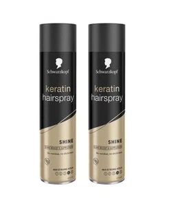 2 x Schwarzkopf Keratin Shine 48H Strong Hold Hair Spray Pack Of 2x400ml - Picture 1 of 2