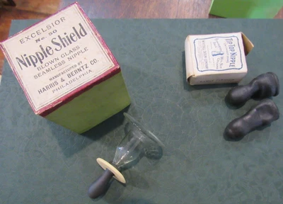 2 Circa 1900 Nipple for Feeding Babies in original boxes - Image 1 of 2