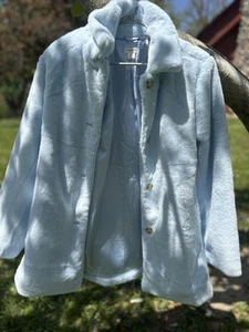 J. Crew- Crewcuts Girls - Light Blue Faux Fur Coat - XXL - Picture 1 of 6