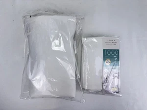 Job Lots Hotel Collection 1000tc Egyptian Cotton Flat Sheet/ Pillow Case, x2 Pcs - Picture 1 of 12