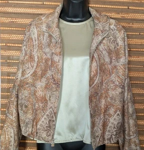 Vintage 90er Linda Allard Ellen Tracy 8/10 M Wolle Hoodie Jacke Seide Top 2-teiliges Set - Bild 1 von 24