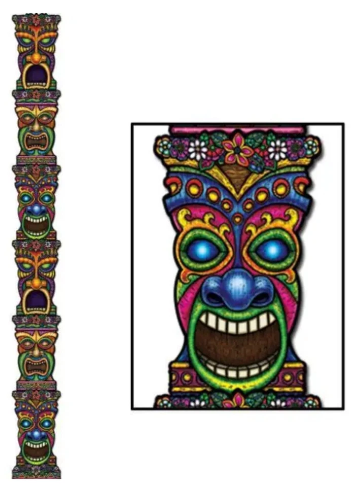 Tótem Tiki articulado de 7 pies recorte de papel de fiesta Luau Foto 1 de 1