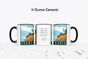 Acadia National Park Custom Coffee Mug - 11 or 15 OZ Ceramic Mug Color Accents - Picture 1 of 16