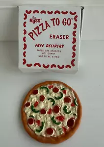 Vintage Miniature Pizza Eraser - Pizza To Go Box Russ Berrie and Company #9775 - Picture 1 of 10