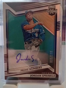 JORDAN SPRINKLE 2022 Elite Extra Edition Autograph Baseball Card - sr #038/180