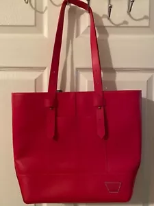 Joy Gryson Rouge Pink Smooth Leather North South Leather Tote - Picture 1 of 12