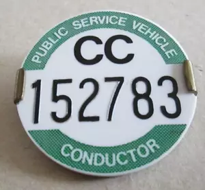INSIGNIA CONDUCTOR AUTOBÚS PSV CC 152783 - VEHÍCULO DE SERVICIO PÚBLICO - NOROESTE REINO UNIDO (24) - Imagen 1 de 3