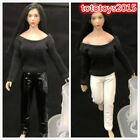 1/12 Elastic Leather Pants Leggings Female Tights Fit 6'' PH TBL Action Figure 