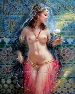 Beautiful belly dancer Nude Oil painting Art Giclee Printed on canvas P2948 - Picture 1 of 6
