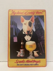 spud the dog bud light tin sign Budweiser Retro Advertise Party Animal Bar Beer - Picture 1 of 1