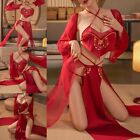 Sexy Antique Hanfu Chiffon Dress Lingerie Cosplay Suit See Through Clothing