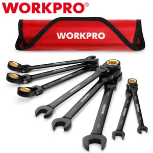 WORKPRO 8PC Ratcheting Combination Wrench Set Flex-Head Wrench Set 5/16-3/4" SAE - Picture 1 of 12