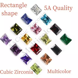 2x3~13x18mm 5A Forma Rettangolare Multicolore Sciolto Cubic Zirconia per Collana Perline - Foto 1 di 37