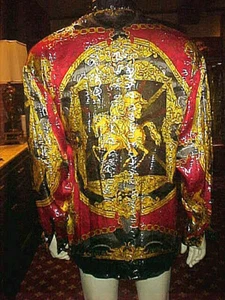 NWT MENS CREME DE SILK METALLIC SILK SHIRT STYLE TRUMPETER 8069 SIZE MEDIUM - Picture 1 of 4