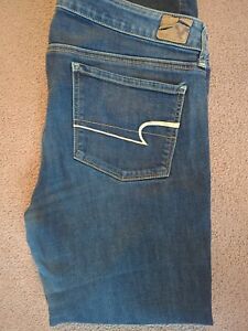 American Eagle Kick Boot Jeans Women's Size 14 Long Medium Wash Mid Rise Stretch