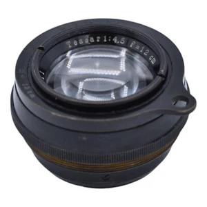 Carl Zeiss Jena Tessar 12cm (120mm) f/4.5 Brass Barrel Lens, Black - Picture 1 of 7