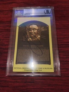 David Ortiz Signed Official Baseball HOF Plaque Postcard Boston Red Sox BAS #2 - Picture 1 of 2