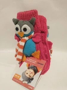 Alive Kinder Soft Knit Slipper Socks Owl Winter Warm Skids  Girls Size 8-9.5 - Picture 1 of 5