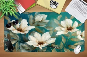 3D Weiße Blume 587 Rutschfest Büro Schreibtisch Mauspad Tastatur Spiel - Bild 1 von 8